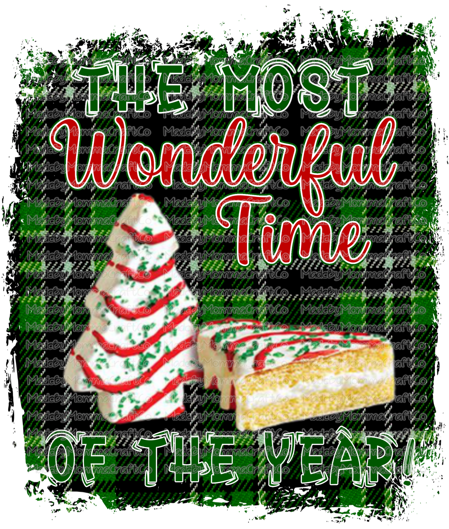 Most Wonderful Time Of The Year Christmas Cake -Cheat Clear Waterslide™ or White Cast Sticker or Digital Download