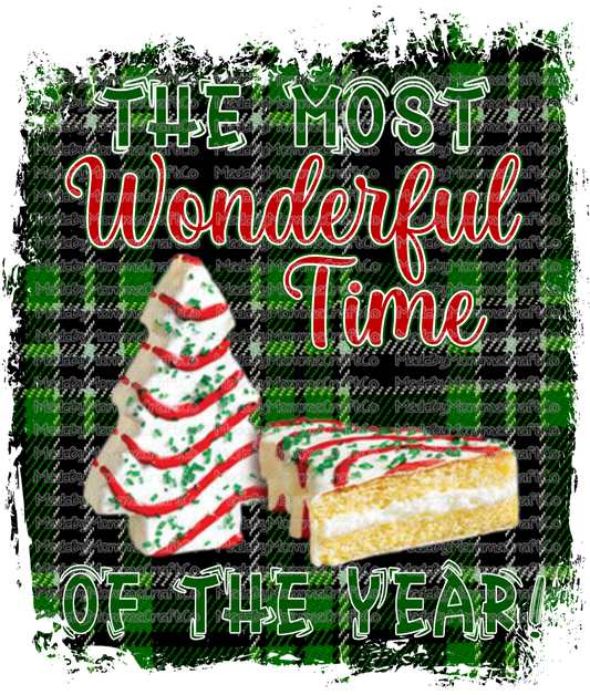 Most Wonderful Time Of The Year Christmas Cake -Cheat Clear Waterslide™ or White Cast Sticker or Digital Download