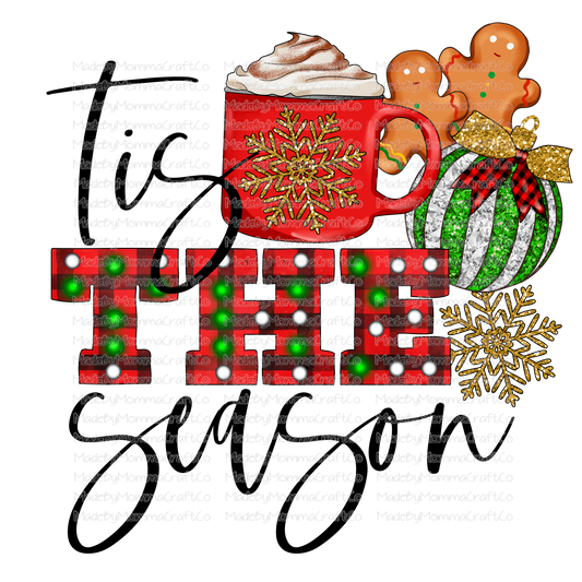 Tis The Season Cocoa Plaid - Christmas - Cheat Clear Waterslide™ or White Cast Sticker