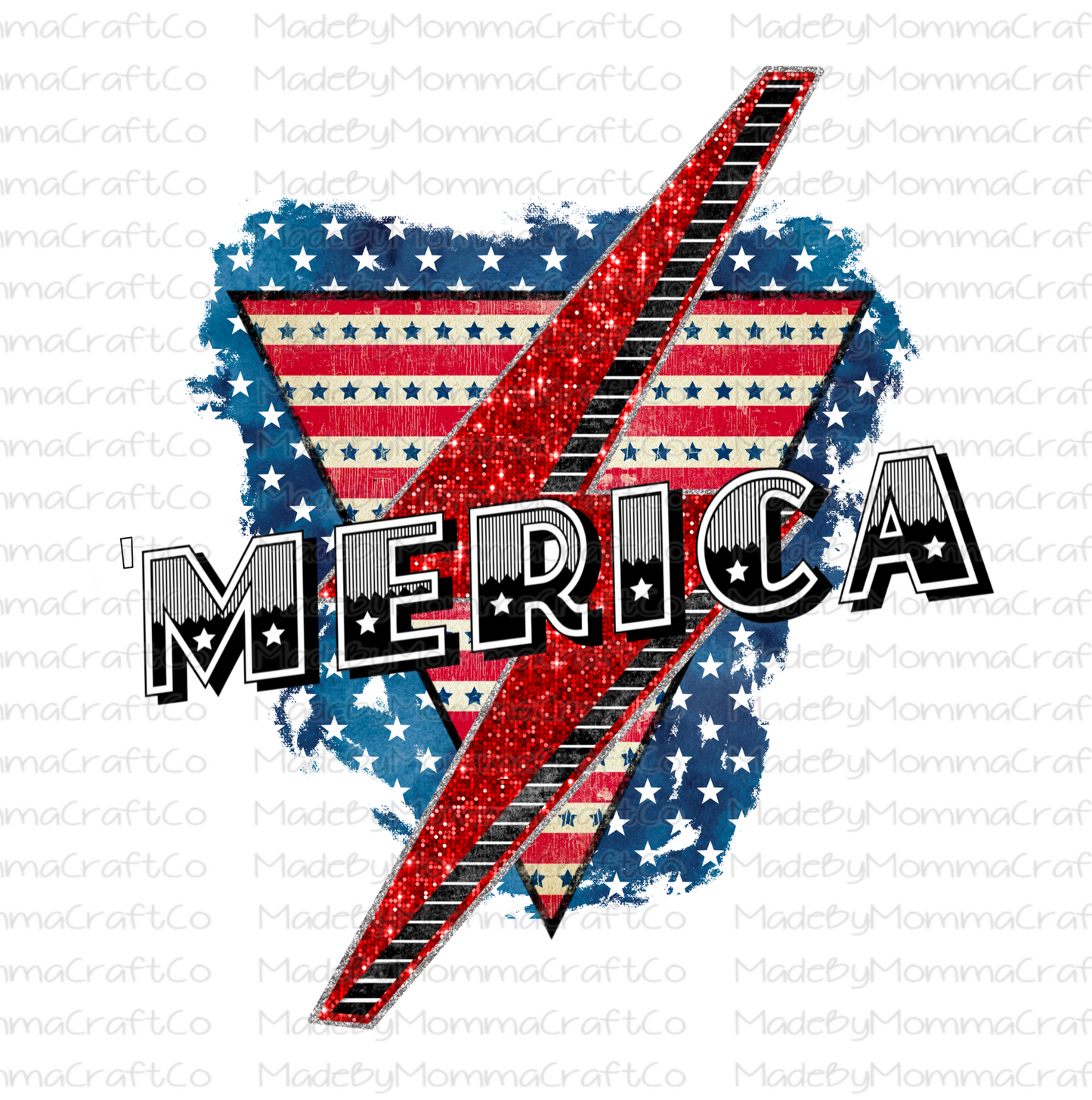 Retro Merica Lightning Striped - Cheat Clear Waterslide™ or White Cast Sticker