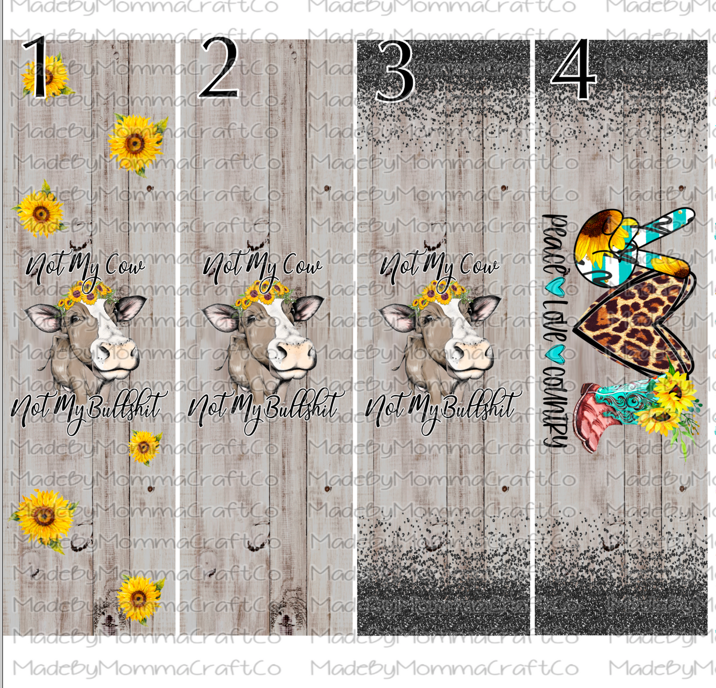 Heifer & Cowboy Boots Pen wraps - Printed Waterslide or Digital Download