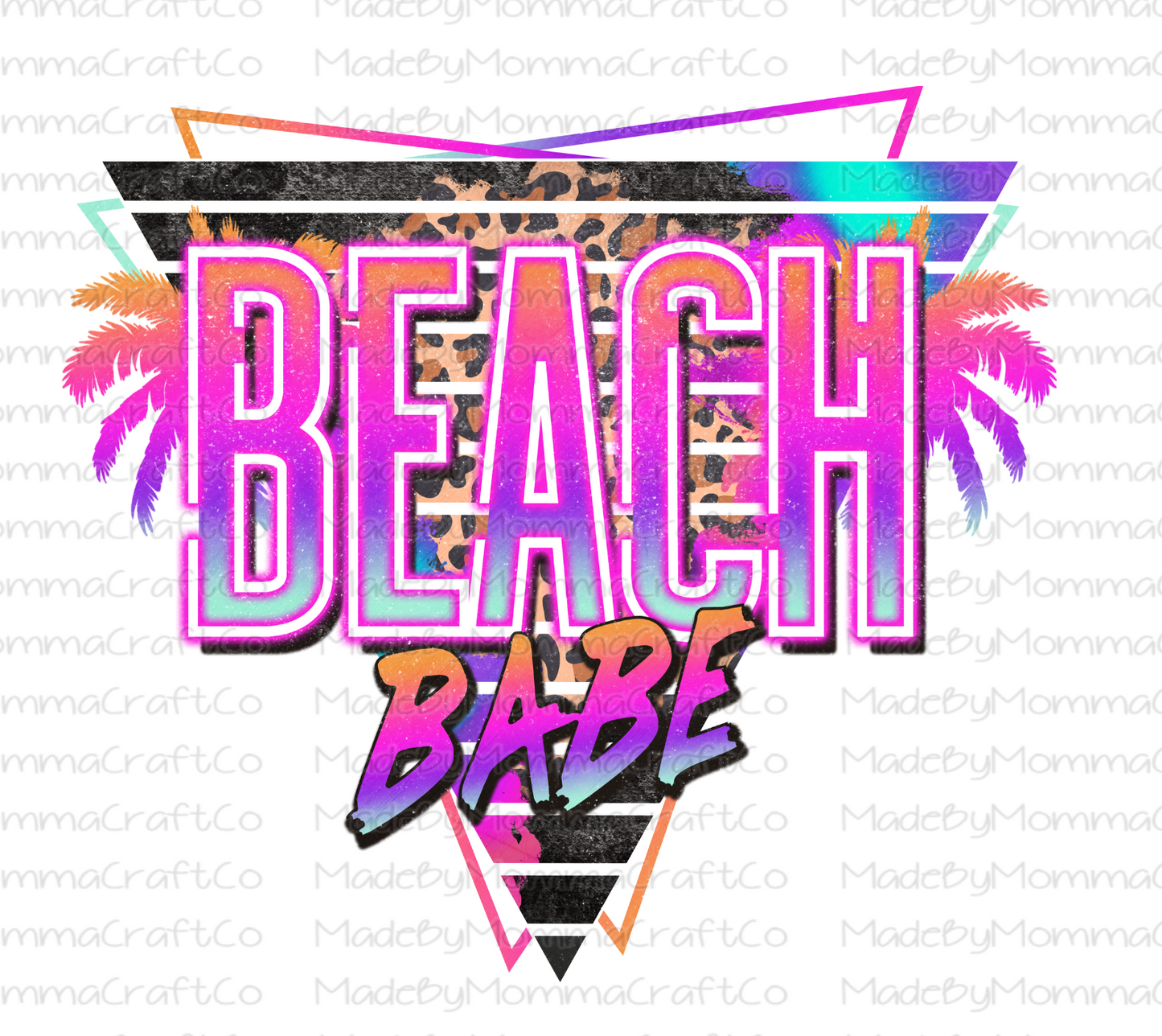 Retro Beach Babe NEON - Cheat Clear Waterslide™ or White Cast Sticker