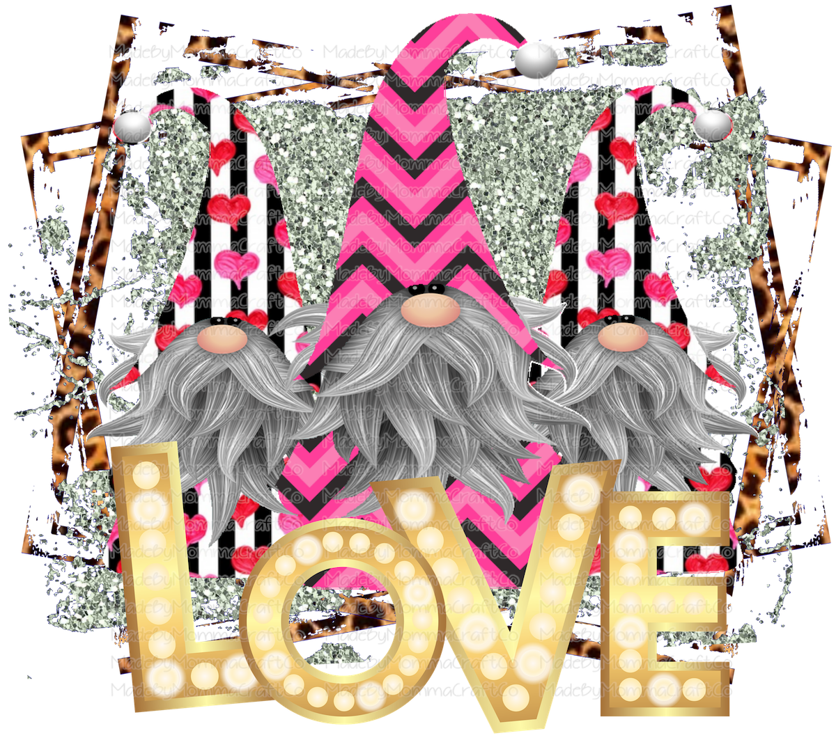 Love Gnomes Valentines Day - Cheat Clear Waterslide™ or White Cast Sticker