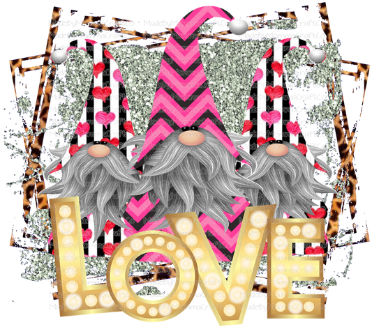 Love Gnomes Valentines Day - Cheat Clear Waterslide™ or White Cast Sticker