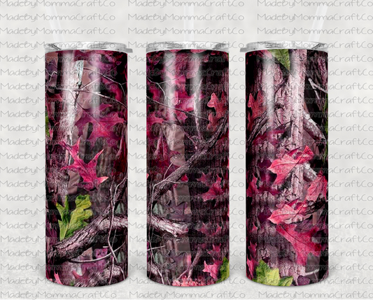 Pink Woods Camo Sublimation Tumbler Wrap - Or Clear Waterslide Wrap