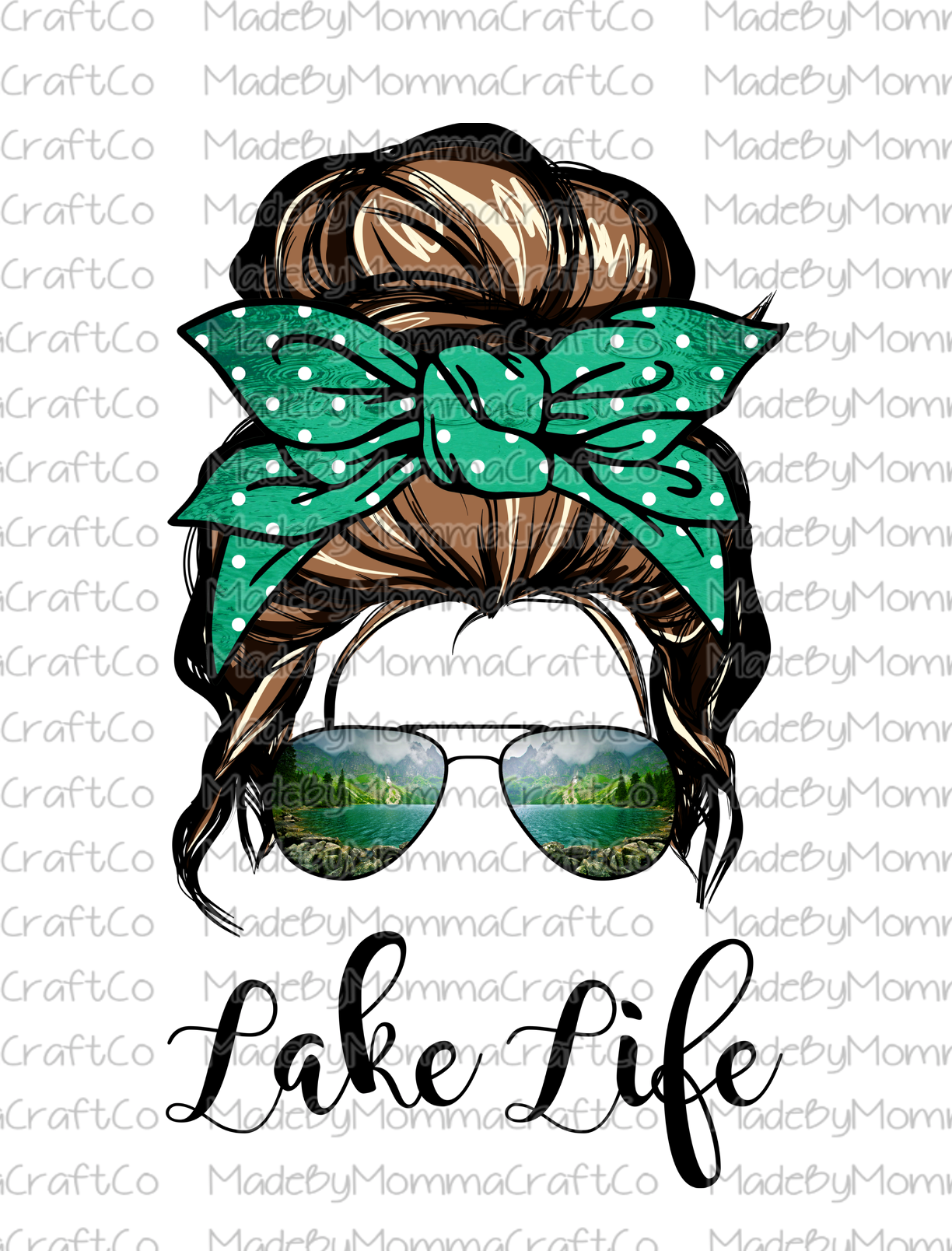 Messy Bun - Lake Life - Cheat Clear Waterslide™ or White Cast Sticker