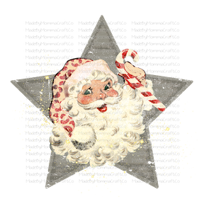 vintage santa christmas star -Cheat Clear Waterslide™ or White Cast Sticker