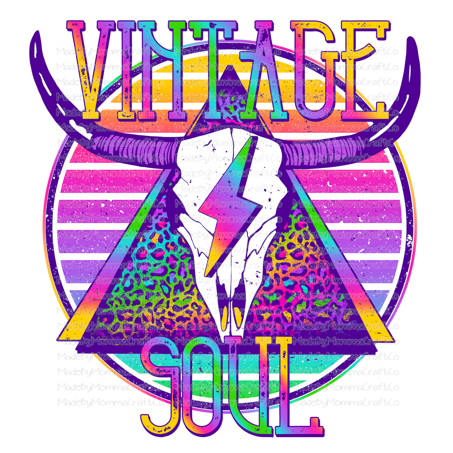 Vintage Soul Longhorn Bright Retro -Cheat Clear Waterslide™ or White Cast Sticker