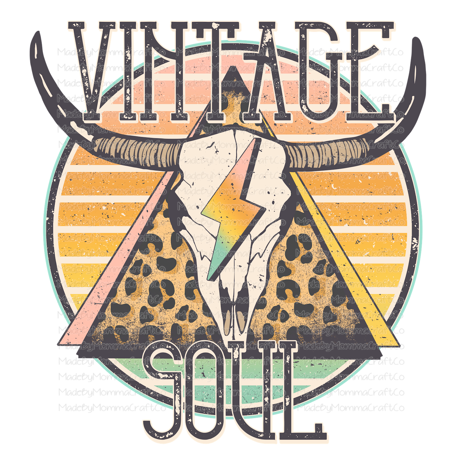Vintage Soul Longhorn Retro-Cheat Clear Waterslide™ or White Cast Sticker
