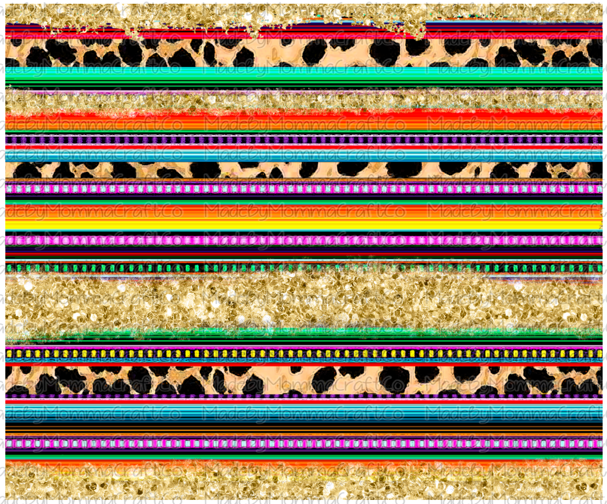 Leopard Glitter Serape Sublimation Tumbler Wrap - Or Clear Waterslide Wrap -Or Digital Download