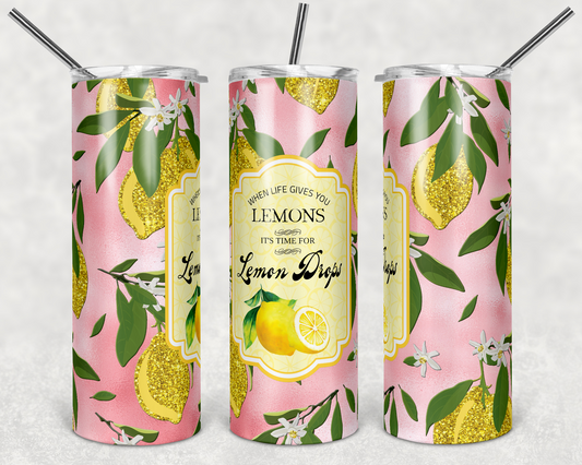 When Life Gives You Lemons It's Time For Lemon Drops Tumbler Wrap - Sublimation Or Clear Waterslide Wrap