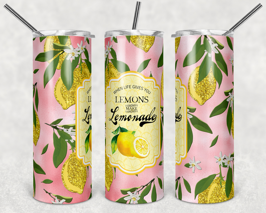 When Life Gives You Lemons Make Lemonade Tumbler Wrap - Sublimation Or Clear Waterslide Wrap