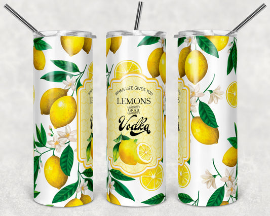 When Life Gives You Lemons Grab Vodka Tumbler Wrap - Sublimation Or Clear Waterslide Wrap