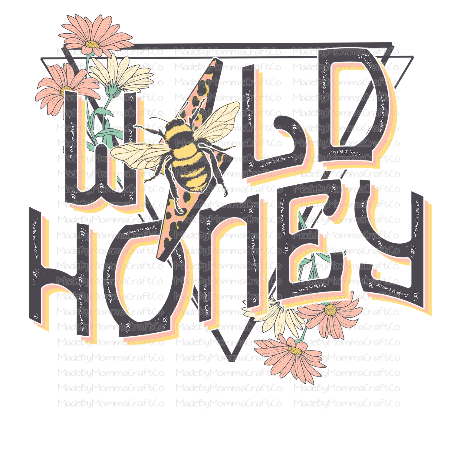 Wild Honey Retro Vintage Flowers -Cheat Clear Waterslide™ or White Cast Sticker