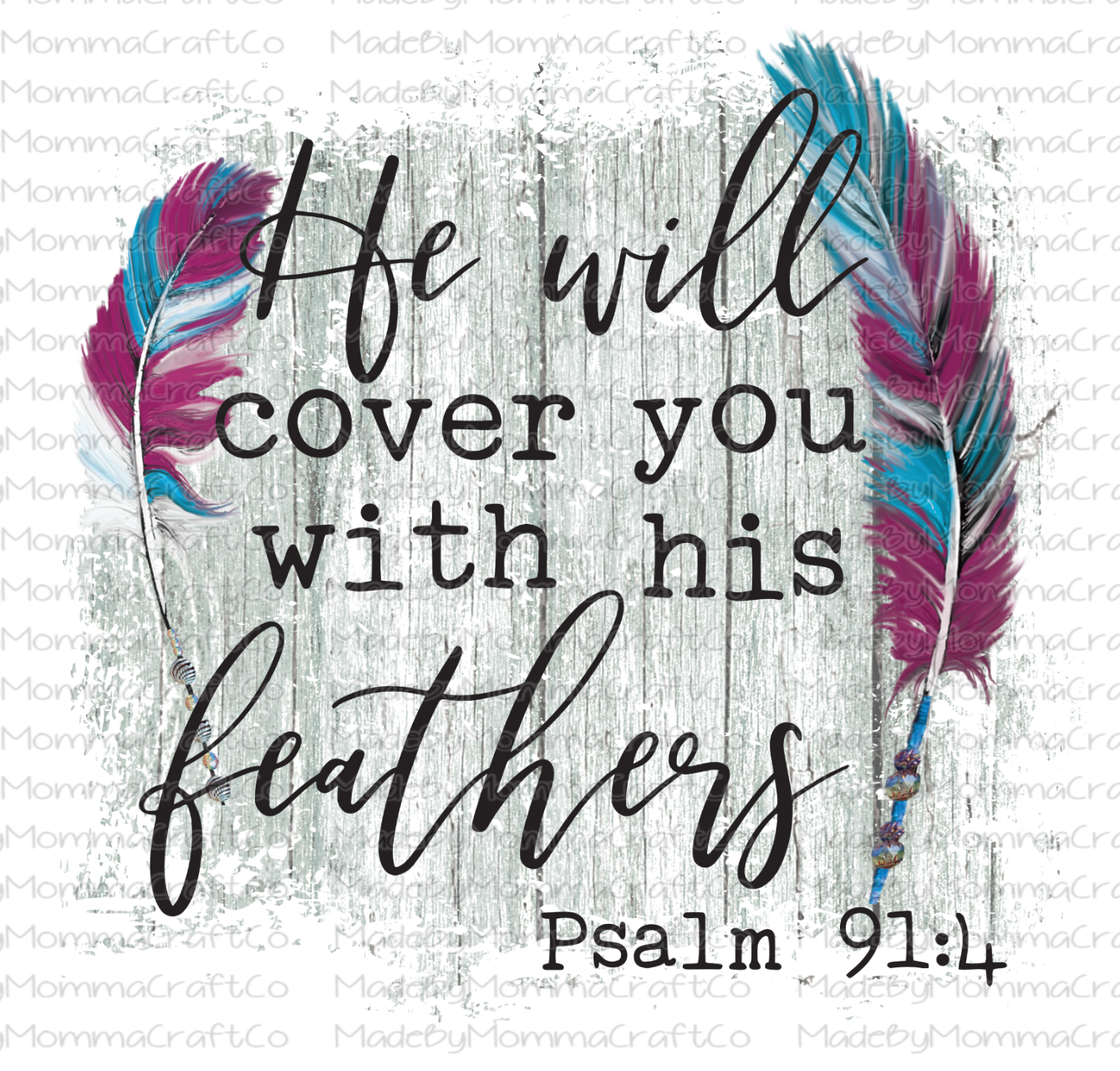 He will cover you with his feathers Psalm - Cheat Clear Waterslide™ or White Cast Sticker