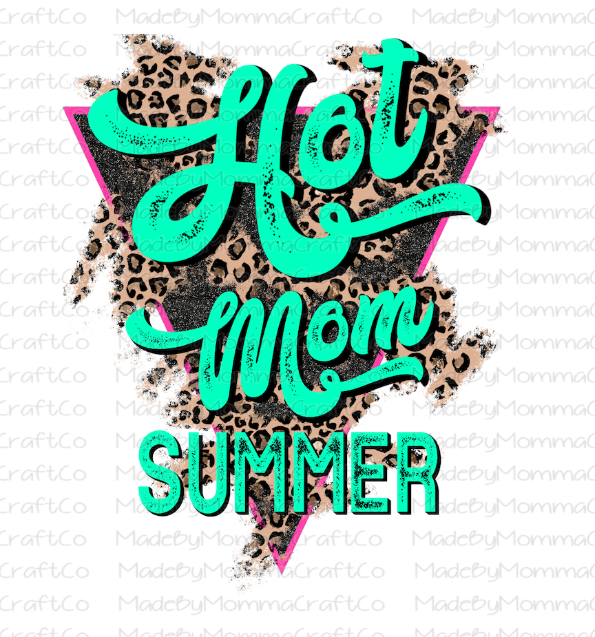 Retro Leopard Hot Mom Summer Green - Cheat Clear Waterslide™ or White Cast Sticker