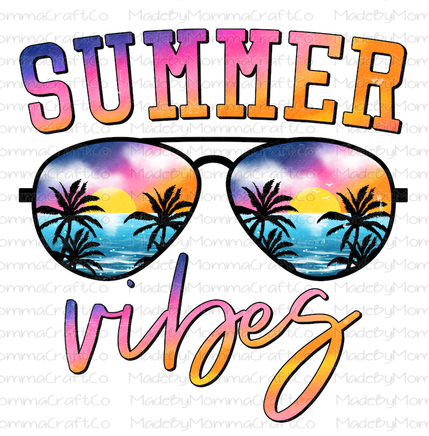 Retro SUMMER Vibes Glasses - Cheat Clear Waterslide™ or White Cast Sticker