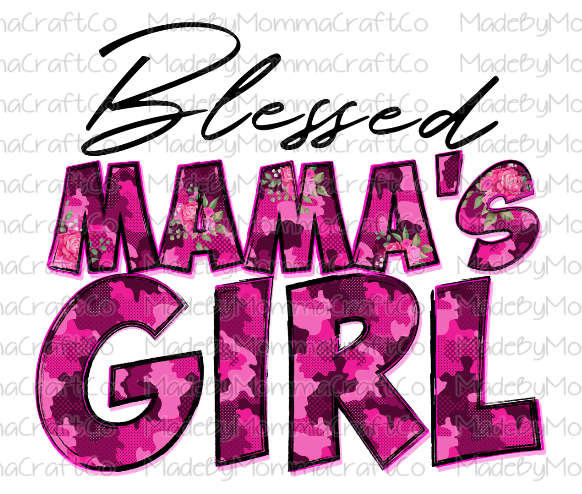 Blessed Mama&#39;s Girl Pink Camo - Cheat Clear Waterslide™ or White Cast Sticker