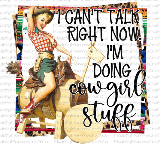 Cowgirl Stuff Pin Up Girl - Cheat Clear Waterslide™ or White Cast Sticker