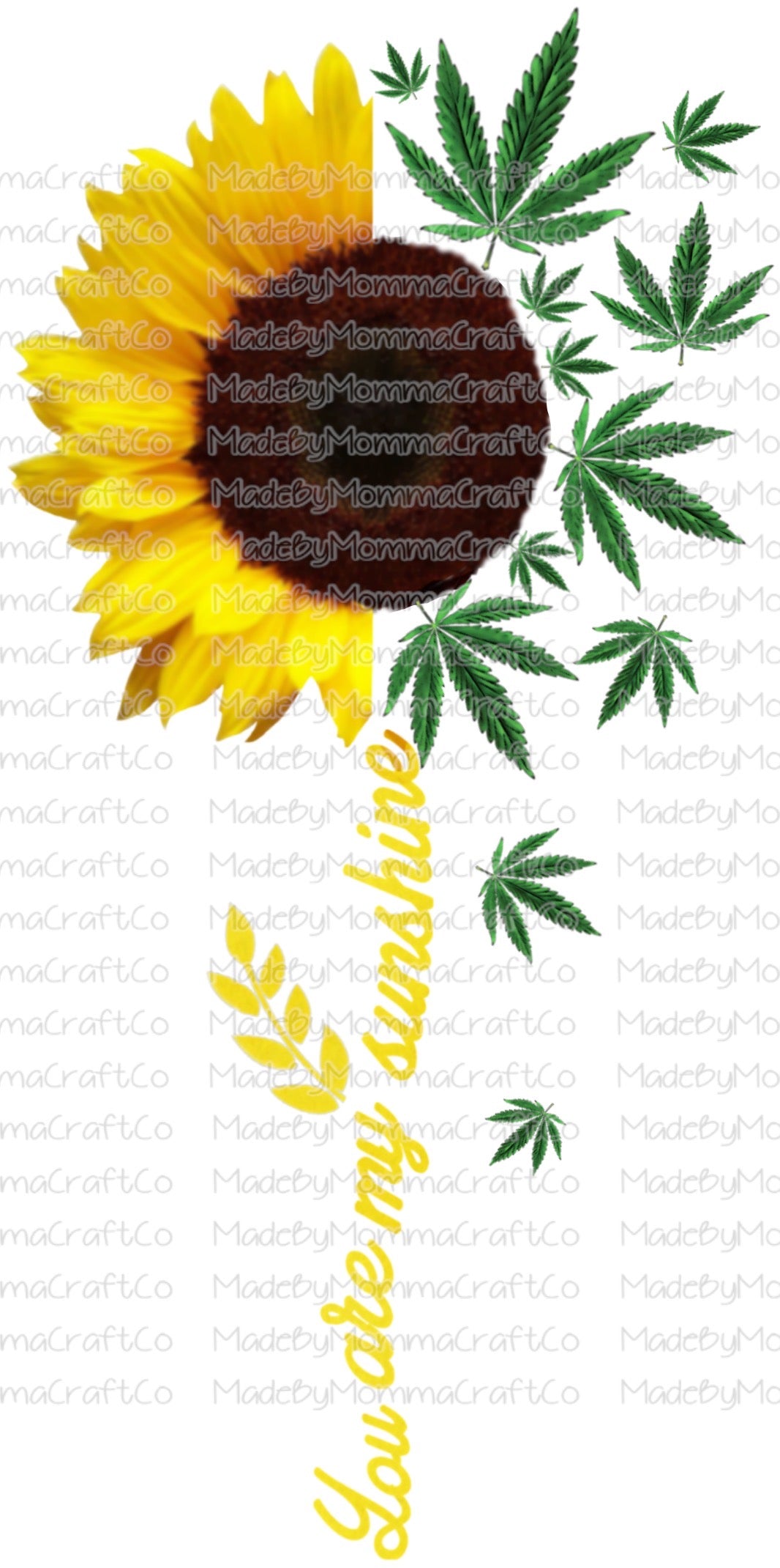 Sunflowers Weed Sunshine -Cheat Clear Waterslide™ or White Cast Sticker