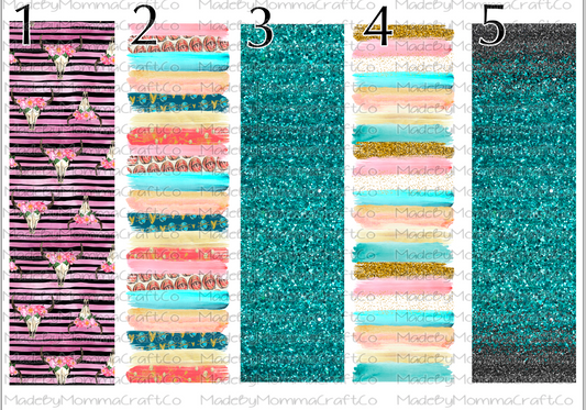 Brush Stroke Glitter and Skull Pen wraps - Printed Waterslide or Digital Download